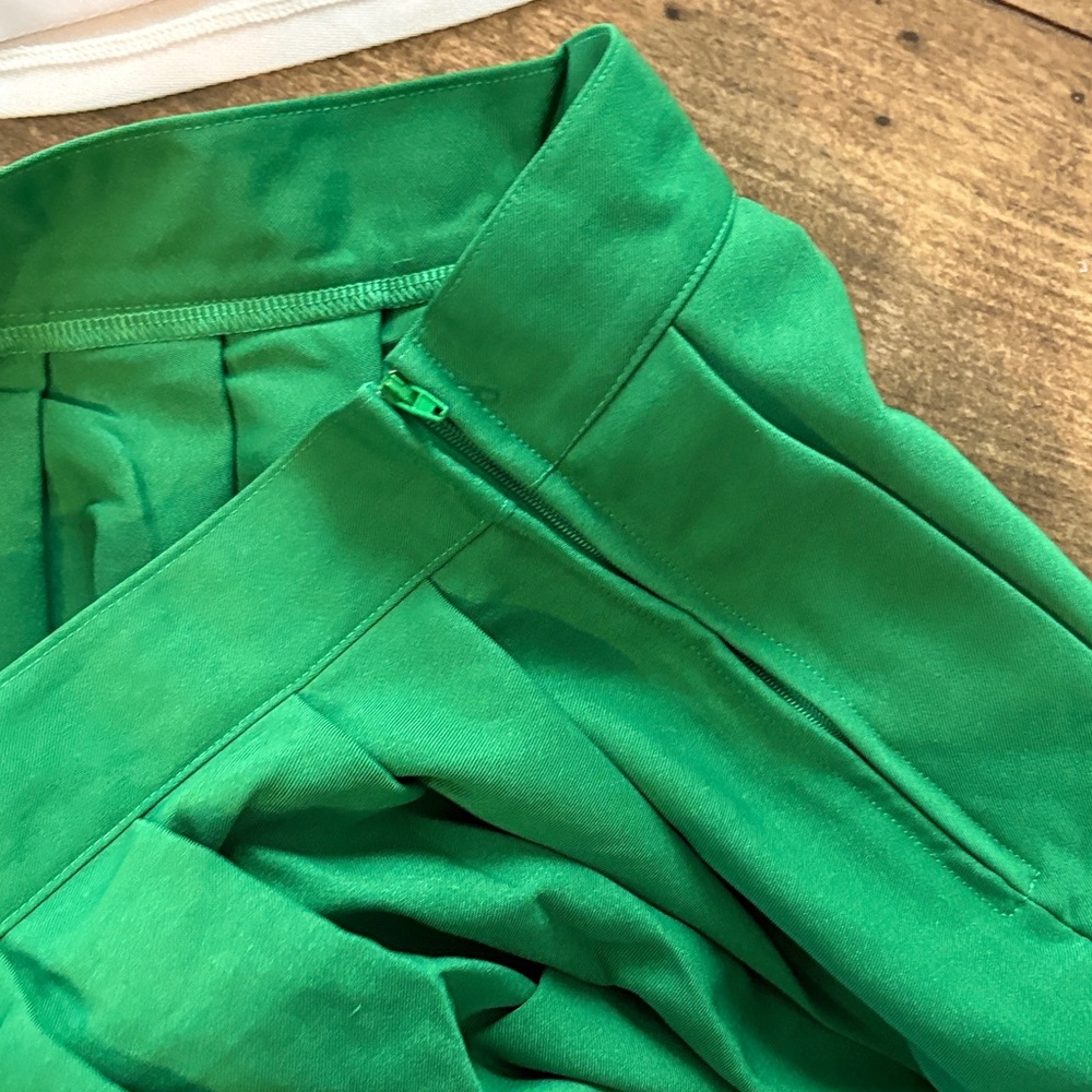Dolls Kill Green Pleated Mini Skirt Set with White 'TROOP 666' Top - Picture 7 of 9